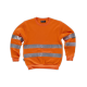 Sudadera AV cuello redondo con cintas reflectantes en torso y mangas WORKTEAM C9030 Ref.WTC9030-NARANJA AV