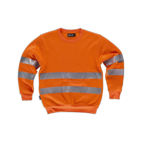 Sudadera AV cuello redondo con cintas reflectantes en torso y mangas WORKTEAM C9030