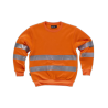 Sudadera AV cuello redondo con cintas reflectantes en torso y mangas WORKTEAM C9030