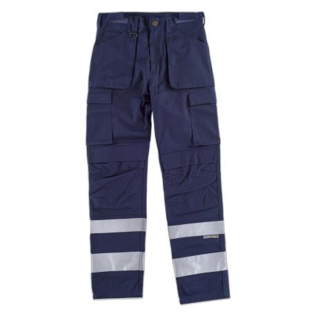 Pantalón multibolsillos con cintas reflectantes de diferentes tamaños WORKTEAM C2911