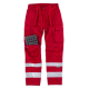 Pantalón multibolsillos con cintas reflectantes de diferentes tamaños WORKTEAM C2911 Ref.WTC2911-ROJO