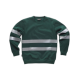 Sudadera cuello redondo con cintas reflectantes en torso y mangas WORKTEAM C9031 Ref.WTC9031-VERDE OSCURO