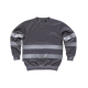 Sudadera cuello redondo con cintas reflectantes en torso y mangas WORKTEAM C9031 Ref.WTC9031-GRIS