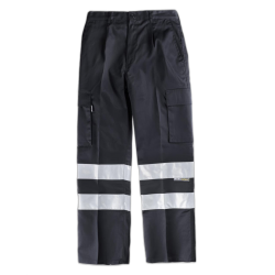 Pantalón con cintura elástica, multibolsillos y 2 cintas reflectantes