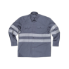 Camisa manga larga con 2 bolsos de pecho y cintas reflectantes WORKTEAM B8007