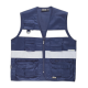 Chaleco tipo safari multibolsillos con 2 cintas reflectantes WORKTEAM S3107 Ref.WTS3107-MARINO