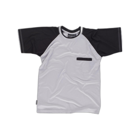 Camiseta de manga corta con mangas a contraste y bolsillo en pecho WORKTEAM WF1016