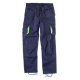 Pantalón linea 6 multibolsillos con elástico en laterales WORKTEAM WF1619 Ref.WTWF1619-MARINO/VERDE FLUOR