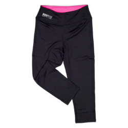 Leggin corto elastico, cintura tejido interior combinado, bolsillo trasero con cierre de cremallera
