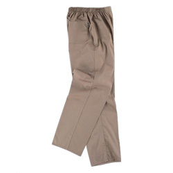 Pantalón sanitario con cintura elástica, bragueta de cremallera, sin bolsillos