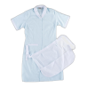 Bata de manga corta con botones y un bolso y mandil corto blanco con 2 bolsillos WORKTEAM B6300