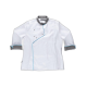 Casaca cocina de mujer combinada con vivos WORKTEAM B9242 Ref.WTB9242-BLANCO/GRIS