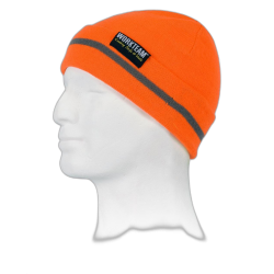 Gorro de punto en alta visibilidad con una raya