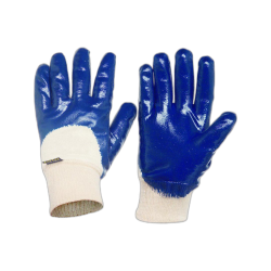 Guante de algodón recubierto de nitrilo azul