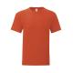 Camiseta de algodón de adulto color Iconic 150g/m2 Ref.1324-NATURAL/ROJO