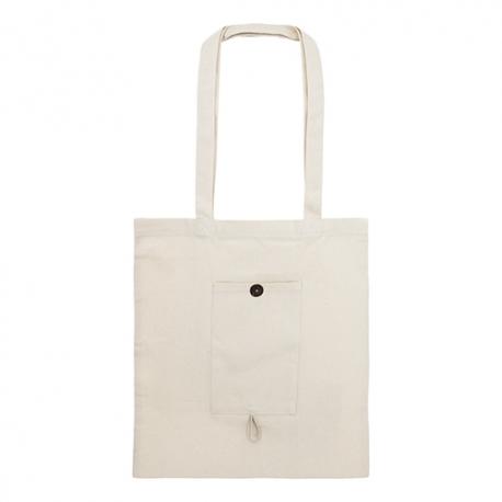 Bolsa de algodon plegable con bolsillo 