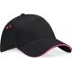 Gorra ultimate - 5 paneles con sándwich contrastado Ref.TTB15C-NEGRO/FUCSIA 