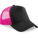 Gorra americana de 5 paneles Ref.TTB640-NEGRO/FUCSIA 