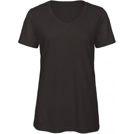 Camiseta Triblend cuello de pico de mujer