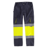 Pantalón elástico con 2 cintas de alta visibilidad y reflectantes WORKTEAM C3218