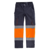 Pantalón elástico con 2 cintas de alta visibilidad y reflectantes WORKTEAM C3218