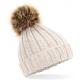 Gorro con pompón Ref.TTB412-AVENA 