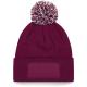 Gorro parche snowstar® con pompón  Ref.TTB443-BORGOÑA/OFF WHITE 