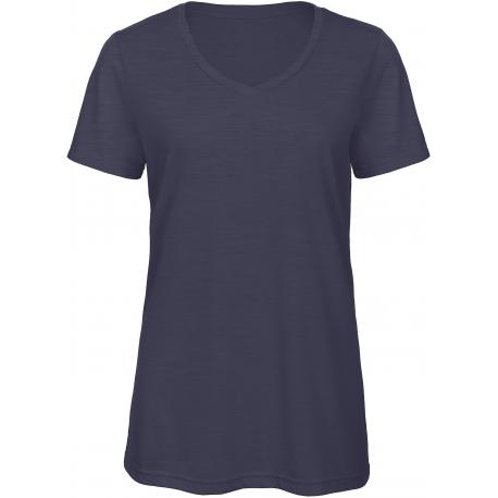 Camiseta Triblend cuello de pico de mujer