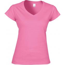 Camiseta de algodón softstyle cuello de pico mujer