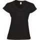 Camiseta de algodón softstyle cuello de pico mujer Ref.TTGI64V00L-NEGRO