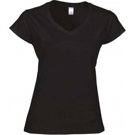 Camiseta de algodón softstyle cuello de pico mujer