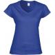 Camiseta de algodón softstyle cuello de pico mujer Ref.TTGI64V00L-AZUL REAL