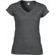 Camiseta de algodón softstyle cuello de pico mujer Ref.TTGI64V00L-BREZO OSCURO
