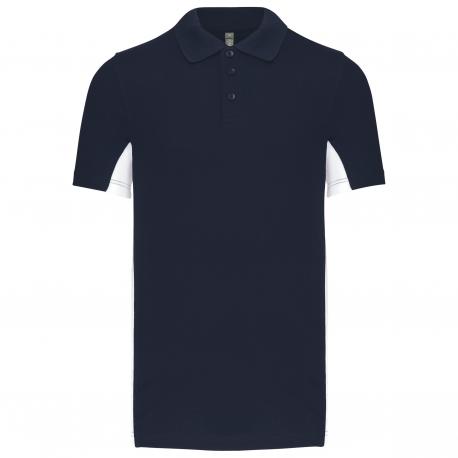 Polo de punto piqué manga corta bicolor hombre