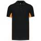 Polo de punto piqué manga corta bicolor hombre Ref.TTK232-NEGRO/NARANJA