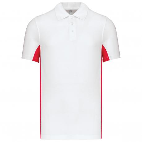 Polo de punto piqué manga corta bicolor hombre
