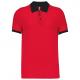 Polo piqué bicolor hombre Ref.TTK258-NEGRO ROJO