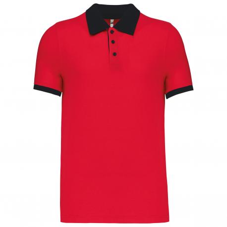 Polo piqué bicolor hombre