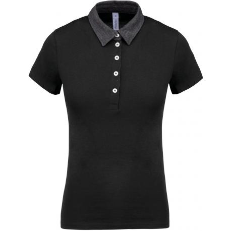 Polo jersey bicolor mujer