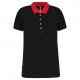 Polo jersey bicolor mujer Ref.TTK261-NEGRO/ROJO