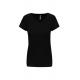 Camiseta con elastano y cuello de pico para mujer Ref.TTK3015-NEGRO
