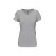 Camiseta con elastano y cuello de pico para mujer Ref.TTK3015-BREZO GRIS CLARO