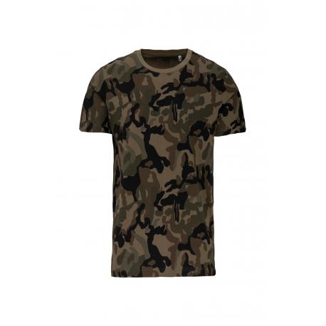 Camiseta de algodón de camuflaje para hombre