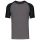 Camiseta Baseball bicolor de manga corta Ref.TTK330-PIZARRA GRIS/NEGRO