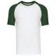 Camiseta Baseball bicolor de manga corta Ref.TTK330-GREEN BLANCO/BOSQUE