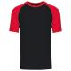 Camiseta Baseball bicolor de manga corta Ref.TTK330-NEGRO/ROJO