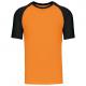 Camiseta Baseball bicolor de manga corta Ref.TTK330-NARANJA/NEGRO