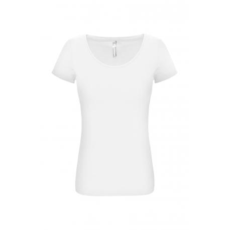 Camiseta de algodón y elastán manga corta mujer