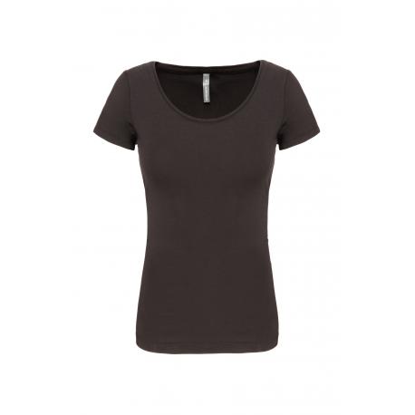 Camiseta de algodón y elastán manga corta mujer