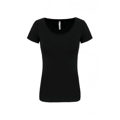 Camiseta de algodón y elastán manga corta mujer